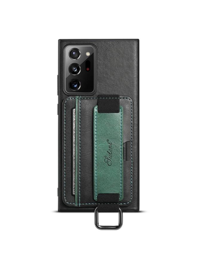 Suteni Case For Samsung Galaxy Note20 Ultra H13 Card Wallet Wrist Strap Holder PU Phone Case - Image 2