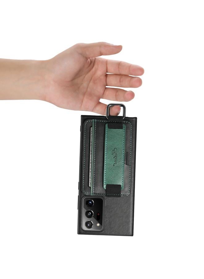 Suteni Case For Samsung Galaxy Note20 Ultra H13 Card Wallet Wrist Strap Holder PU Phone Case - Image 5