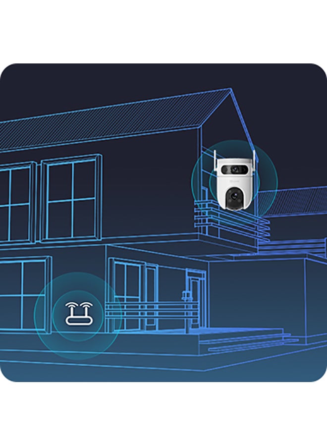 EZVIZ H9c Dual 2K Dual-Lens Pan & Tilt Wi-Fi Camera, 2K & 2K Dual Lenses, One-Tap Control For Linked View Change, AI-Powered Human / Vehicle Shape Detection, 8x Zoom, Color Night Vision, Two-Way Talk, H.265, Supports microSD Card (Up to 512 GB) | CS-H9c-R100-8H33WKFL - Image 4