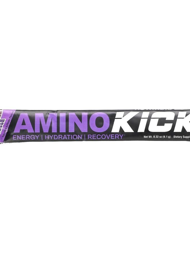 NutraBio Amino Kick Grape Berry Crush 1 Stick Pack 0.32 oz (9.1 g) 