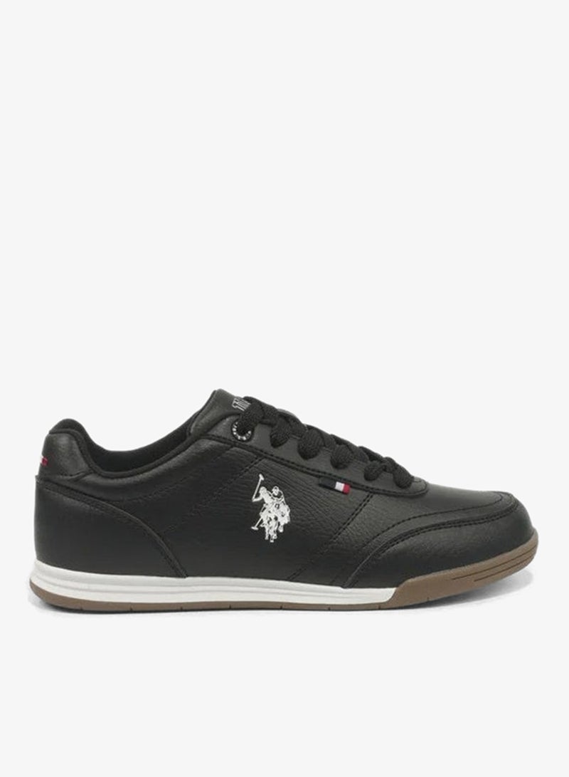 U.S. Polo Assn. أحذية رياضية كاجوال سوداء للنساء من يو. إس. بولو أسن. كونوا GLB 6FX مع نعل مطاطي – أحذية أسلوب حياة مزودة بأربطة - Image 1