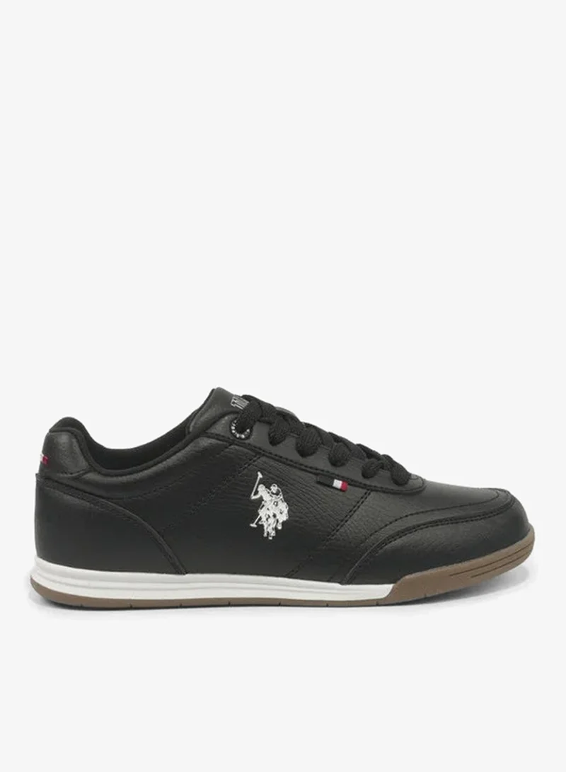 يو اس بولو اسن U.S. Polo Assn. Women CONO GLB 6FX Black Casual Sneakers with Gum Sole – Lace-Up Lifestyle Shoes