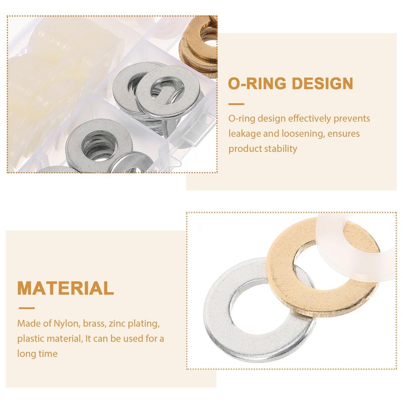 M10 X 20mm Flat Washer Assortment Kit 120pcs Nylon Brass Zinc Plated for Appliance Repair - Image 4