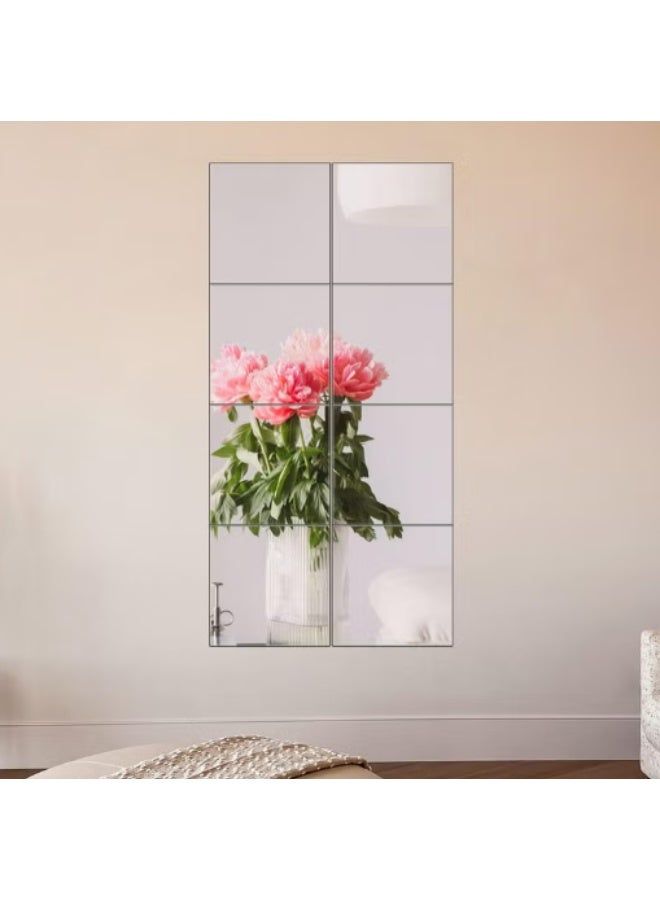 Arabest Full Length Mirror Tiles - 12 Inch x 8Pcs Frameless Wall Mirror Full Body Mirror for Home Gym Vanity Bedroom, Living Room - Image 2