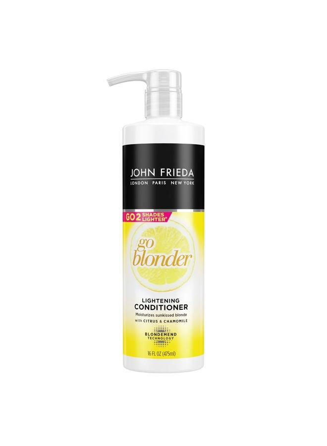 John Frieda Go Blonder Lightening Conditioner, Gradually Lightens Blonde Color, For Natural or Color-Treated Hair, Formulated with Citrus and Chamomile, Paraben Free, 16 Oz - Image 1
