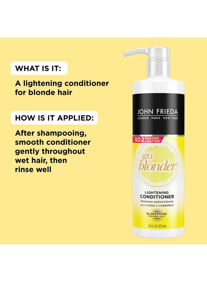 John Frieda Go Blonder Lightening Conditioner, Gradually Lightens Blonde Color, For Natural or Color-Treated Hair, Formulated with Citrus and Chamomile, Paraben Free, 16 Oz - Image 4