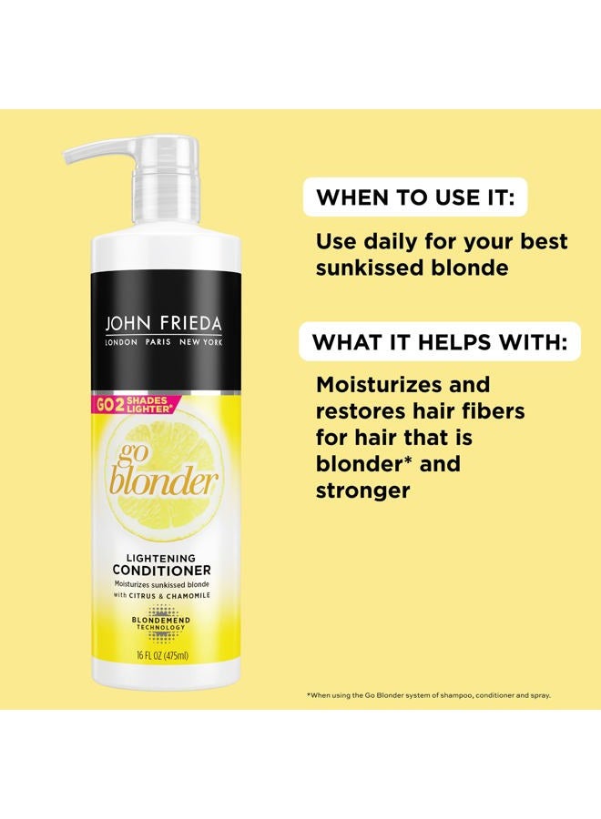 John Frieda Go Blonder Lightening Conditioner, Gradually Lightens Blonde Color, For Natural or Color-Treated Hair, Formulated with Citrus and Chamomile, Paraben Free, 16 Oz - Image 2