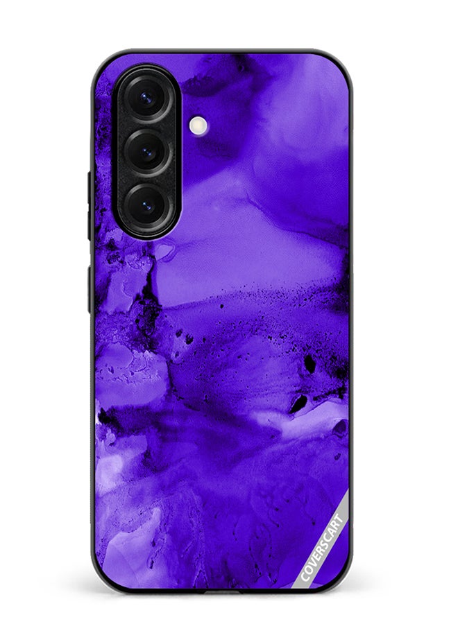 VR CREATIVE Protective Case Cover For Samsung Galaxy S25 Violet Alcohol Ink Wash Texture On White Paper Design Multicolour