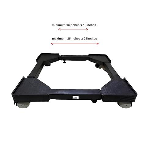 JASDONE ® Premium 4 wheel Lock Heavy Duty Adjustable Top Load Washing Machine Stand Trolley Compatible for LG 6kg, 6.5kg, 7kg, 7.5kg, 8kg,9kg, 10kg Samsung Whrilpool and moreWater Proof (Black) - Image 2