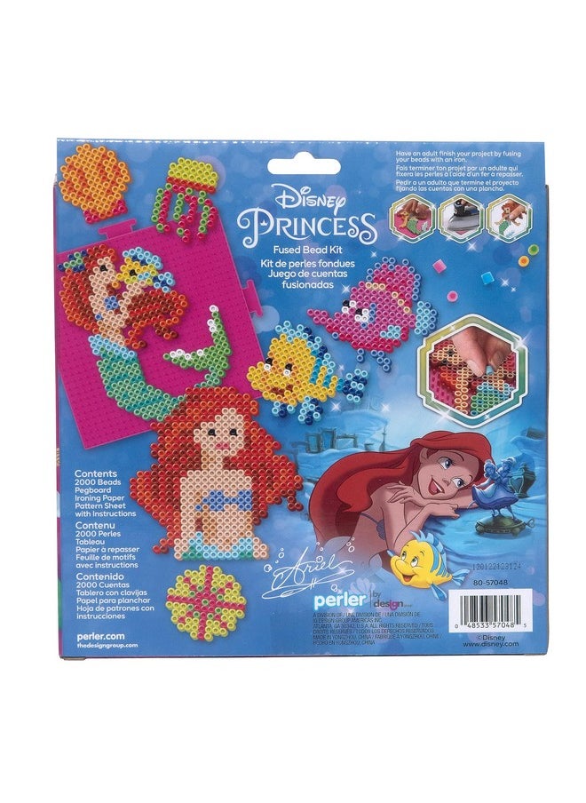 Perler - Perler Disney's The Little Mermaid Fused Bead Craft Activity Kit, Includes 9 Patterns, Finished Project Sizes Vary, Multicolor 2003 Pieces - Image 1