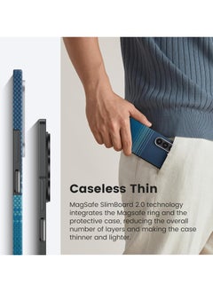 PITAKA Z Fold 6 MagEZ Case, Slim & Light For Samsung Z Fold 6 with a Case-Less Touch Feeling, 600D Aramid Fiber Woven Design - Moonrise  - Image 3