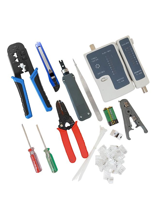 A kit consisting of 38 integrated pieces for easy connection of networks, internet cables  / TBC200  - Image 1