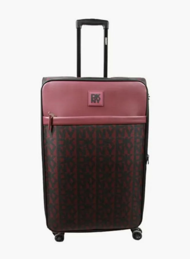 DKNY Monogram Print Softcase Luggage Trolley With Retractable Handle - 28 Inches Check-In Bag