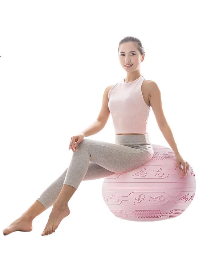 MIKE Mijie 65Cm Yoga Ball, Professional Anti-Burst And Non-Slip, Thickened, For Pregnant Women, Balance Fitness Ball, Elastic Training Ball For Men And Women, Rose Purple - Image 1