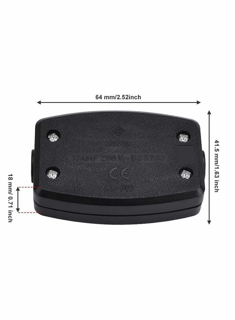 3 Terminal Electrical Junction Box, 2 Pcs Cable Joiner Box Set, In-line Connector 250v 13A - Image 2