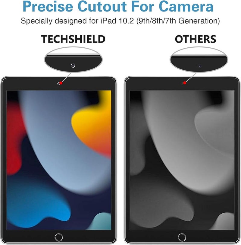 TECHSHIELD Tempered Glass Screen Protector for iPad 10.2 inch 9th Gen Generation 2021 8th Gen 2020 7th Gen 2019 - Image 3