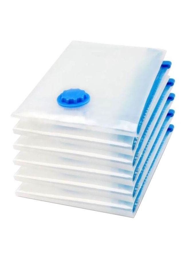 NIBEMINENT 6-Piece Vacuum Storage Bag Set Clear/Blue 60x80cm - Image 1