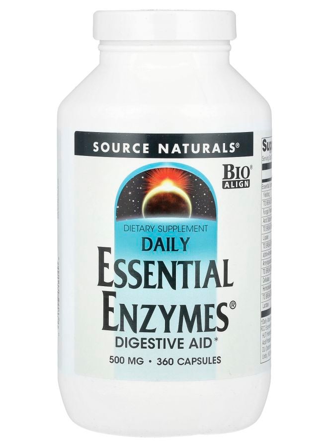 Daily Essential Enzymes Digestive Aid 500 mg 360 Capsules