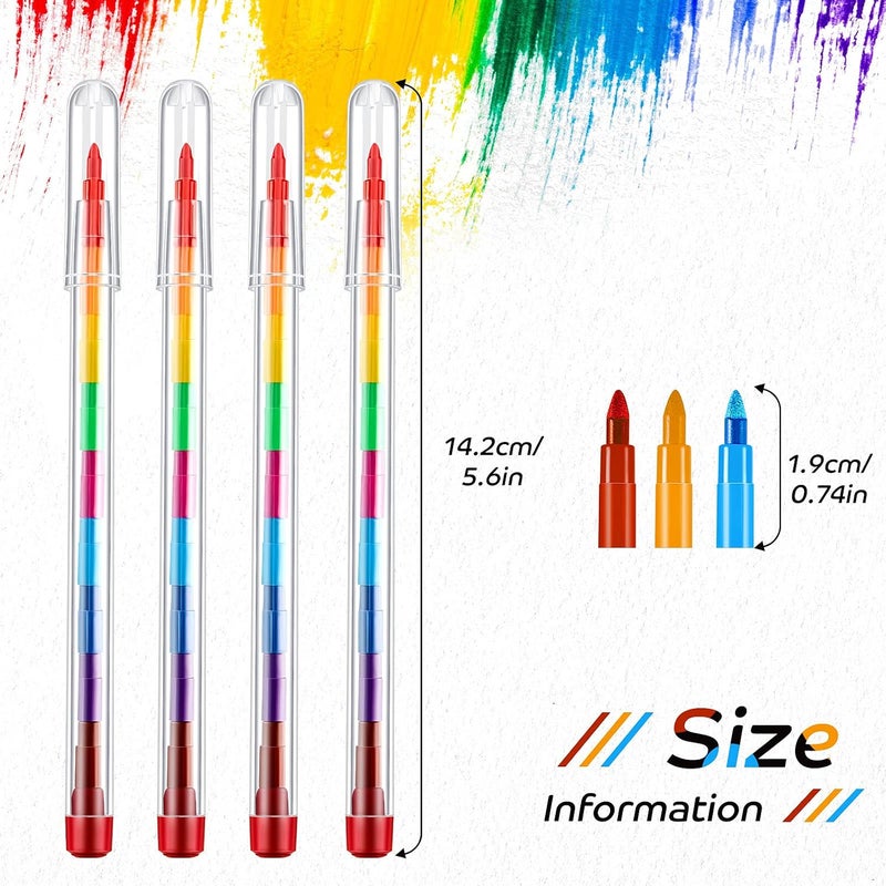 Outus 20 Pcs Stackable Pencils Bulk Colored Pencils End of Year Graduation Gifts Party Favors DIY Rainbow Pencil for School Office Rainbow Birthday Party, 10 Colors - Image 2
