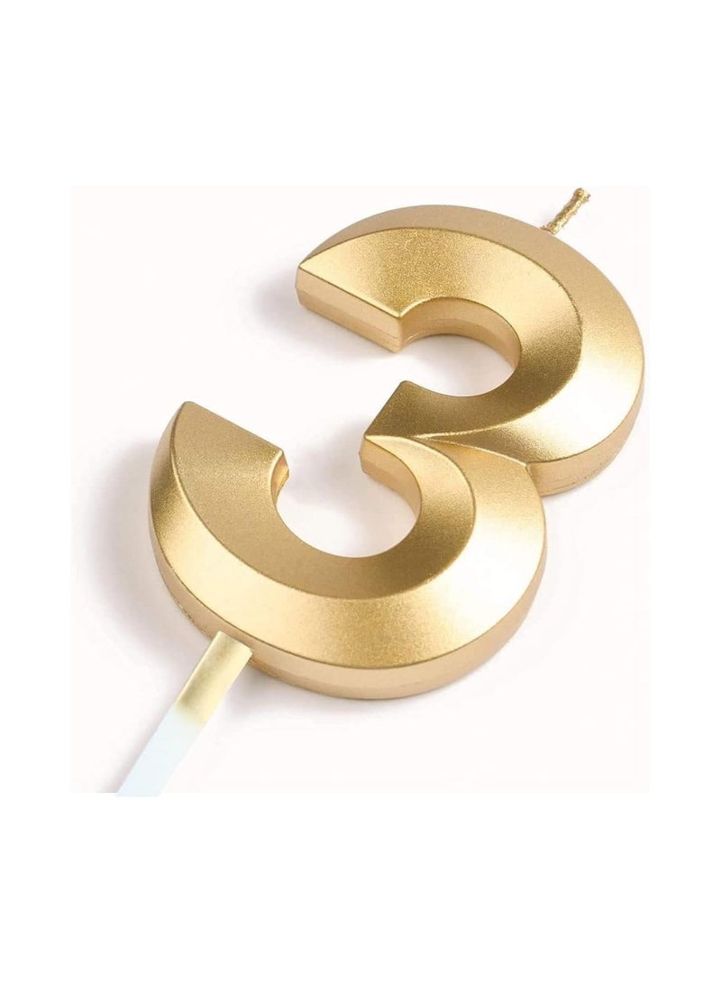 جولد إيدج شمعة كعكة عيد ميلاد GOLDEDGE، شمعة عيد ميلاد ذهبية لامعة، ديكور لحفلات أعياد الميلاد والذكرى السنوية وحفلات الزفاف وحفلات التخرج - Image 3