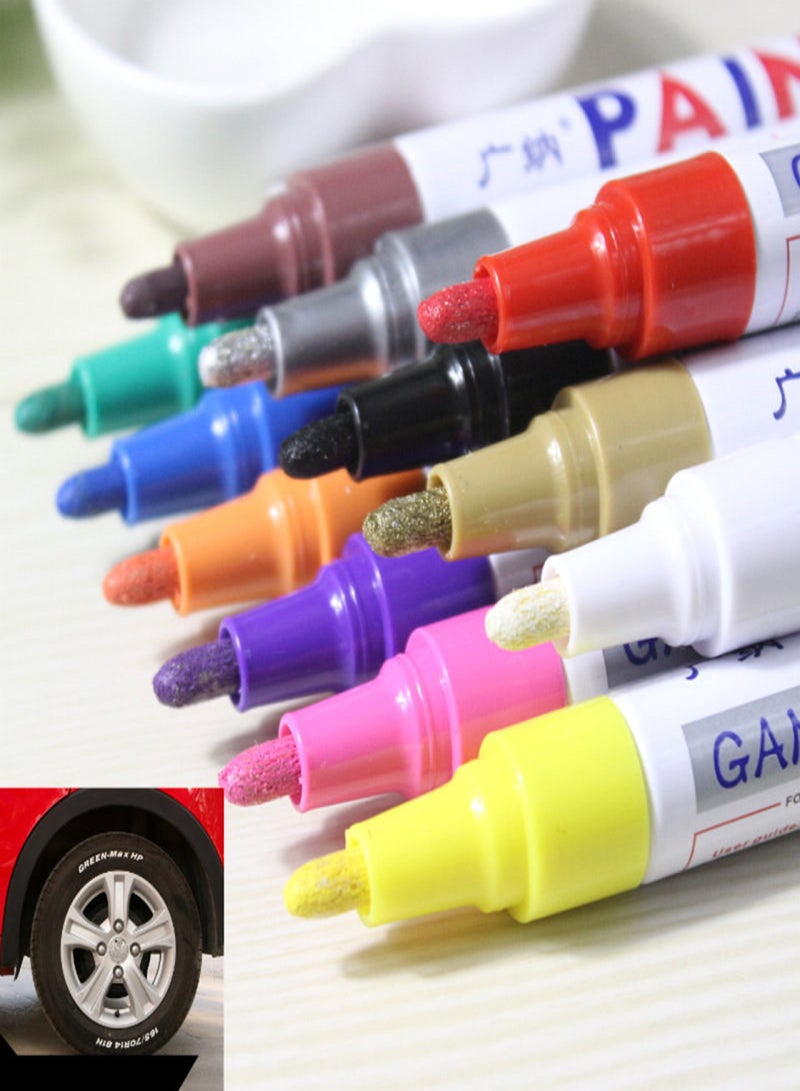 Portable Colorful Pen Car Tyre Tire Tread Rubber Metal Permanent Paint Markers Graffiti Oily Scratch Repairing Marker Pen - Image 4