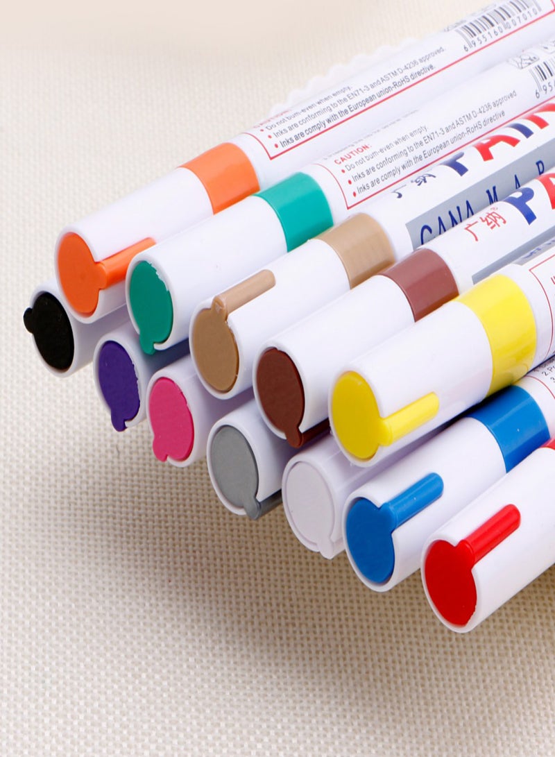 Portable Colorful Pen Car Tyre Tire Tread Rubber Metal Permanent Paint Markers Graffiti Oily Scratch Repairing Marker Pen - Image 5