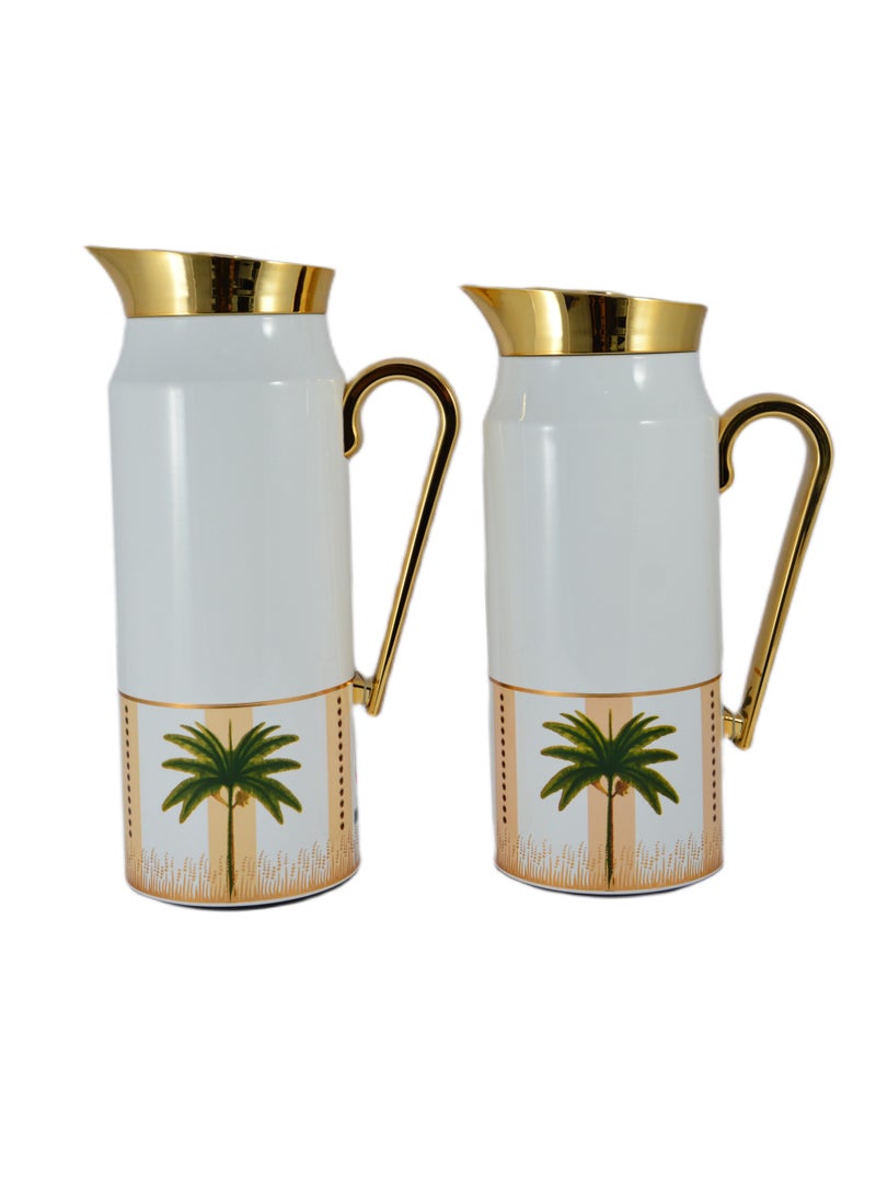 Home Maker 2-Piece Thermal Flask Set – 0.75L & 1L – Stainless Steel Exterior with Inner Glass Insulation - Image 3