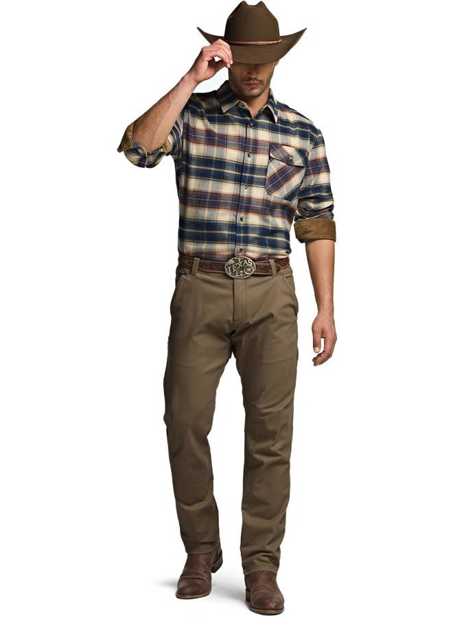CQR Men's All Cotton Flannel Shirt, Long Sleeve Casual Button Up Plaid Shirt, Brushed Soft Outdoor Shirts - Image 3