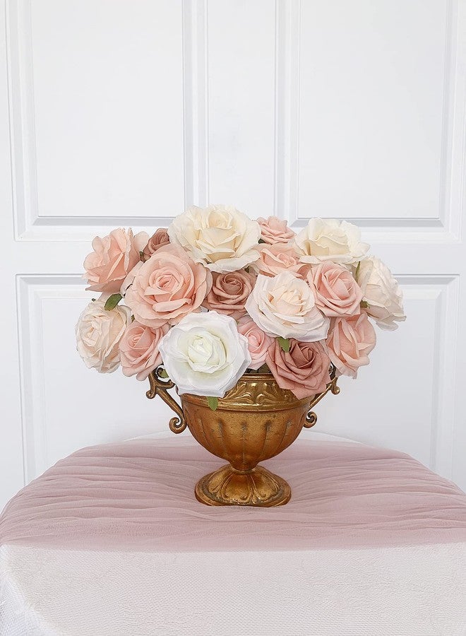 FACINOC Roses Artificial Flowers Bouquet Combo Box Set Fake Flowers Bulk for DIY Bridal Baby Shower Decorations Wedding Centerpieces for Table Silk Floral Arrangements Party Home Decor Indoor Peach - Image 5