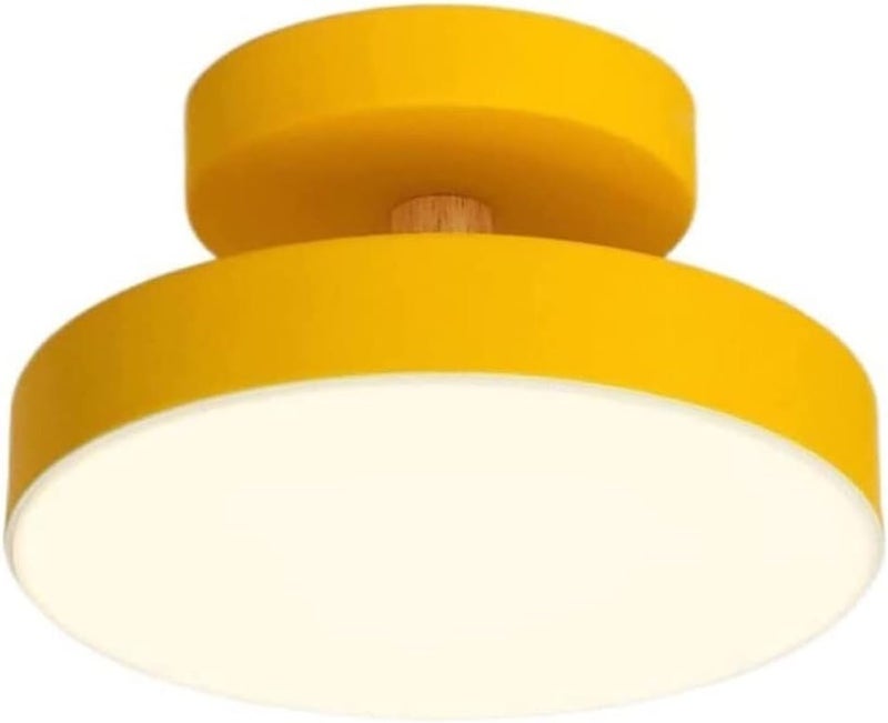 ضوء السقف الأصفر LED المدمج ثلاثي الألوان القابل للتعتيم، مصباح دائري شمالي بسيط للممر والشرفة - Image 1
