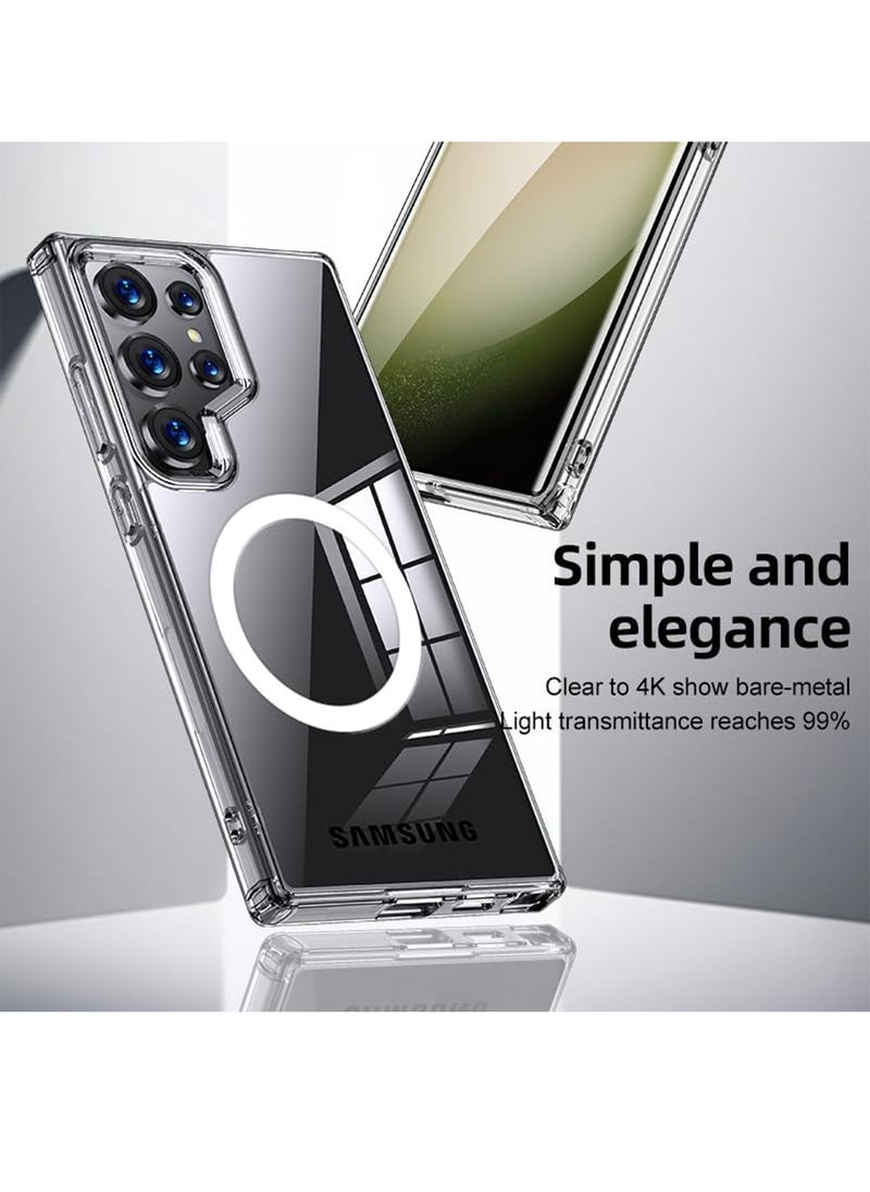 Aookay - Magnetic Shockproof for Samsung Galaxy S25 Ultra Case, Strong Magnetic, Compatible with MagSafe, Protective Slim Frosted Matte Black Case for Samsung S25 Ultra (Matte Black) - Image 1