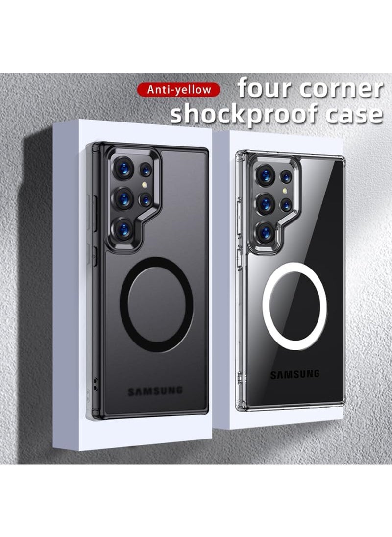 Aookay Magnetic Shockproof for Samsung Galaxy S25 Ultra Case, Strong Magnetic, Compatible with MagSafe, Protective Slim Frosted Matte Black Case for Samsung S25 Ultra (Matte Black)  - Image 4