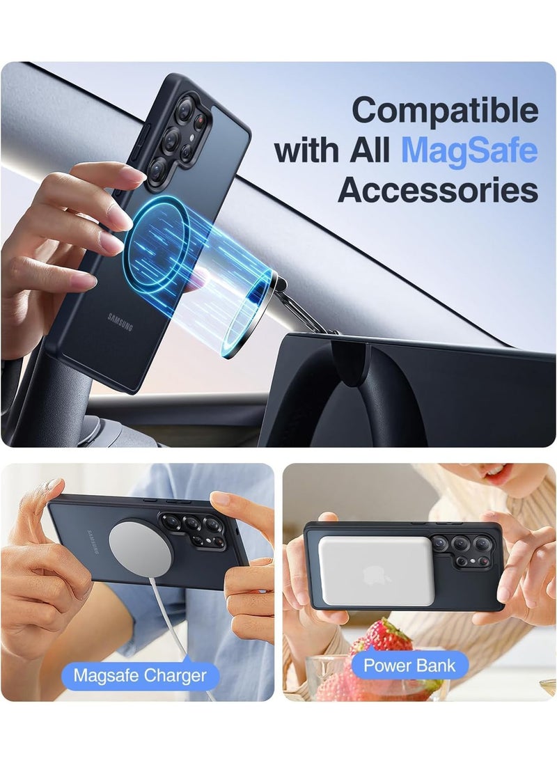 Aookay Magnetic Shockproof for Samsung Galaxy S25 Ultra Case, Strong Magnetic, Compatible with MagSafe, Protective Slim Frosted Matte Black Case for Samsung S25 Ultra (Matte Black)  - Image 3