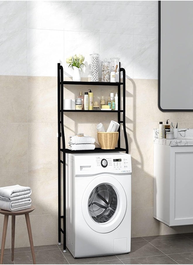 DMG TECH Three-Level Bathroom Storage Shelf Multifunctional Storage Shelf Non-Drilled Storage Shelf (Black)  - Image 2