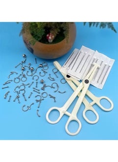 Generic Piercing Kit 14G, 84Pcs 16G Nose Septum Rings Piercing Jewelry for Ear Lip Belly Button Tongue Tragus Cartilage Body Piercing Tools Kit with Piercing Needle Silver  - Image 3