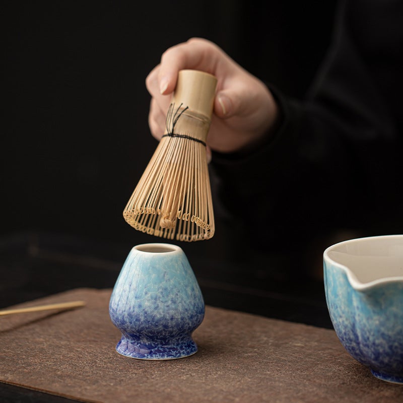 Kiln Change Ice Flower Matcha Set – Creative Ceramic Tea Bowl and Brush – 500ml Chinese Style - Image 5