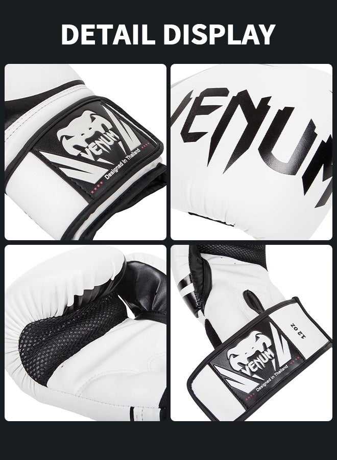 VENUM 12OZ Boxing Gloves PU Leather, Muay Thai Kickboxing MMA Sparring Training, Advanced TAKKA Closure, Padding, Punch Bags Speed Ball Focus Pads Workout - Image 4