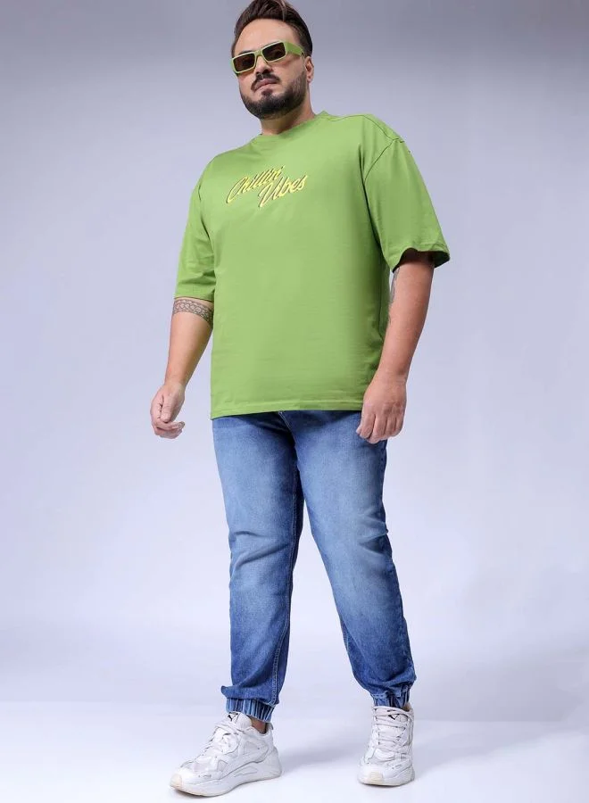 HARDSODA Men Plus Size Slim Fit Solid Mid-Rise Stretchable Denim Joggers
