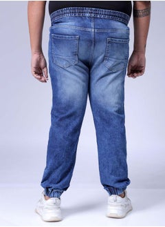 HARDSODA Men Plus Size Slim Fit Solid Mid-Rise Stretchable Denim Joggers  - Image 2