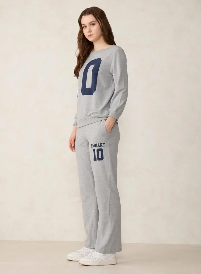 Outzidr  Grey Boat Neck Sweatshirt and Joggers Co-Ords for Women | Best Price UAE