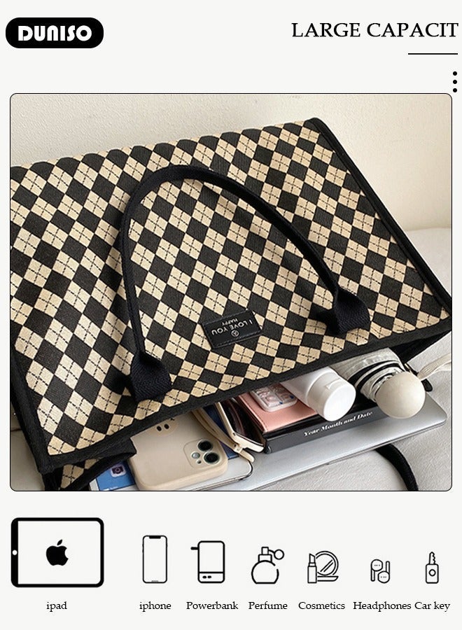 DUNISO Women's Shoulder Tote Bag Faux Leather Handbag for Women Large Capacity Messenger Bag, Fashionable Travel Shoulder Bag for Ladies Girls College Students - Image 5