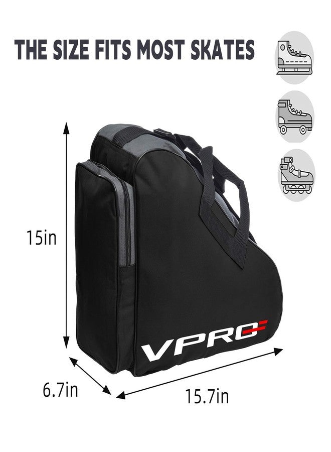 VPro Ice & Inline Skate Bag - Adjustable Shoulder Strap and Top Handle Oxford Cloth ice skate bag to Carry Roller Skates, Ice Skates, Rollerblade, Ice Hockey Skate for Kids and Adults (Blue) - Image 4