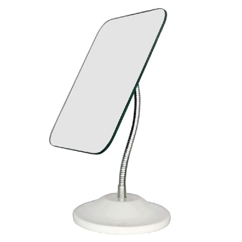 SHOPECOM Round Dish Makeup Mirror 360 Rotation Cosmetic Mirror with Stand for Outdoor Travel Vanity Portable Makeup Desk Countertop Mirror Beauty Tool Stand Shower Shaving Mirror Square - Image 1