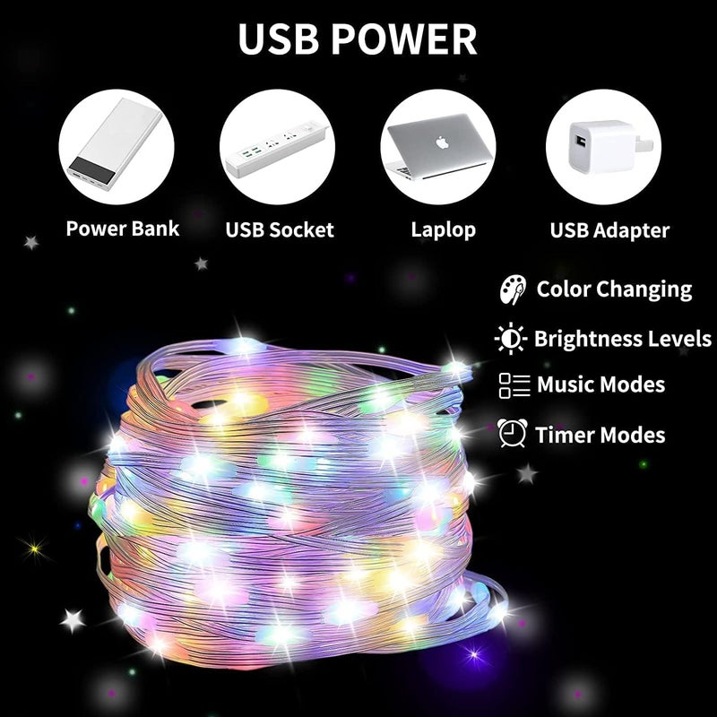 Generic RGB Smart Fairy Strip String USB Lights Smart Control Music Sync Waterproof Remote Mobile App Colour Changing Light - Image 4