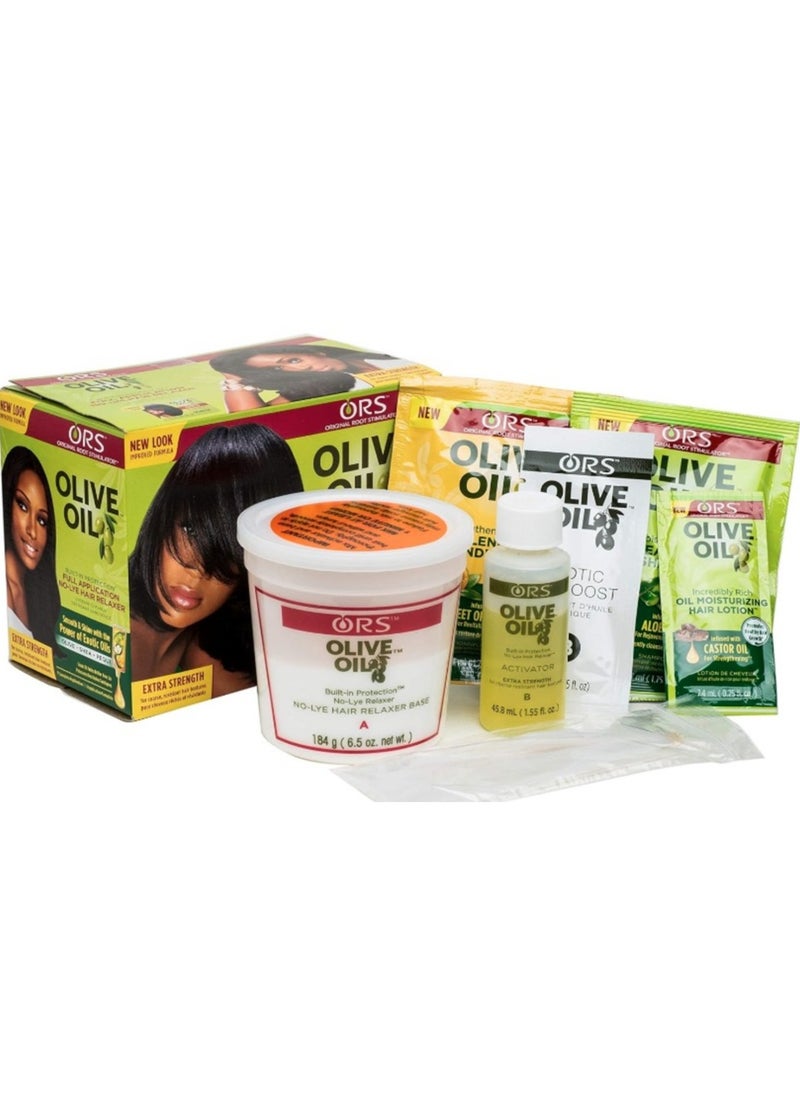 ORS ORS No-Lye Hair Relaxer Kit | With Olive Oil | Extra Strength, Built In Protection | For Coarse Resistant Hair Textures  - Image 4