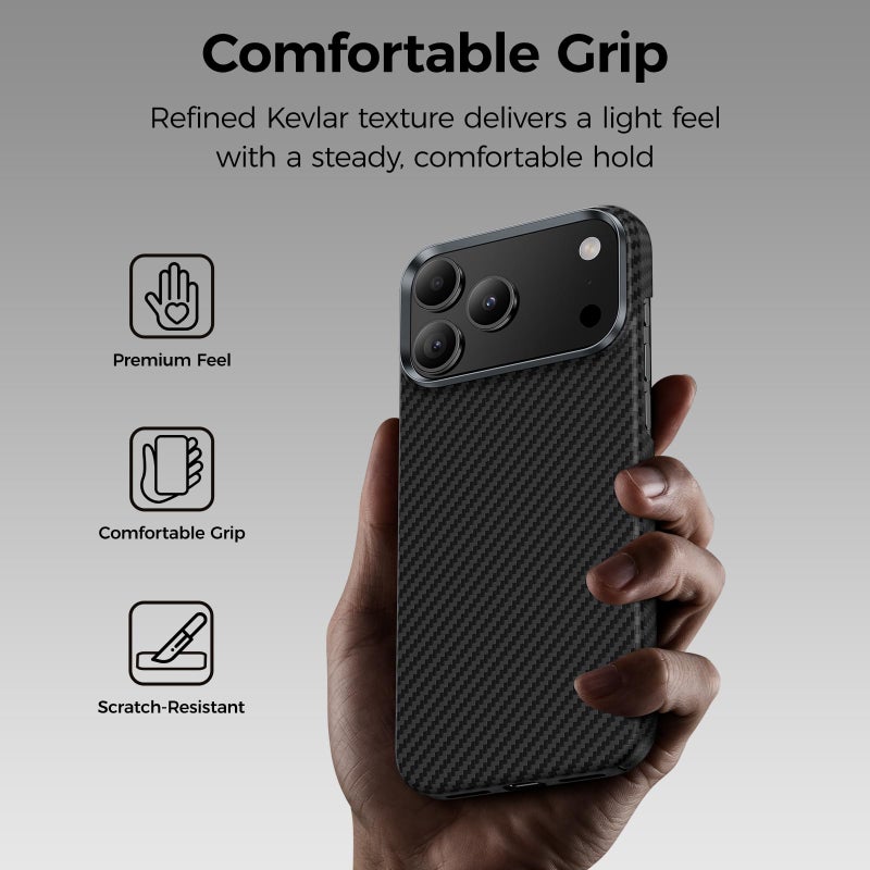 BENKS ArmorAir Case for iPhone 17 Pro Max, Compatible with Magsafe, Ultra Slim & Lightweight Minimalist Case Built with Dupont Kevlar Aramid Fiber, Black - Image 5