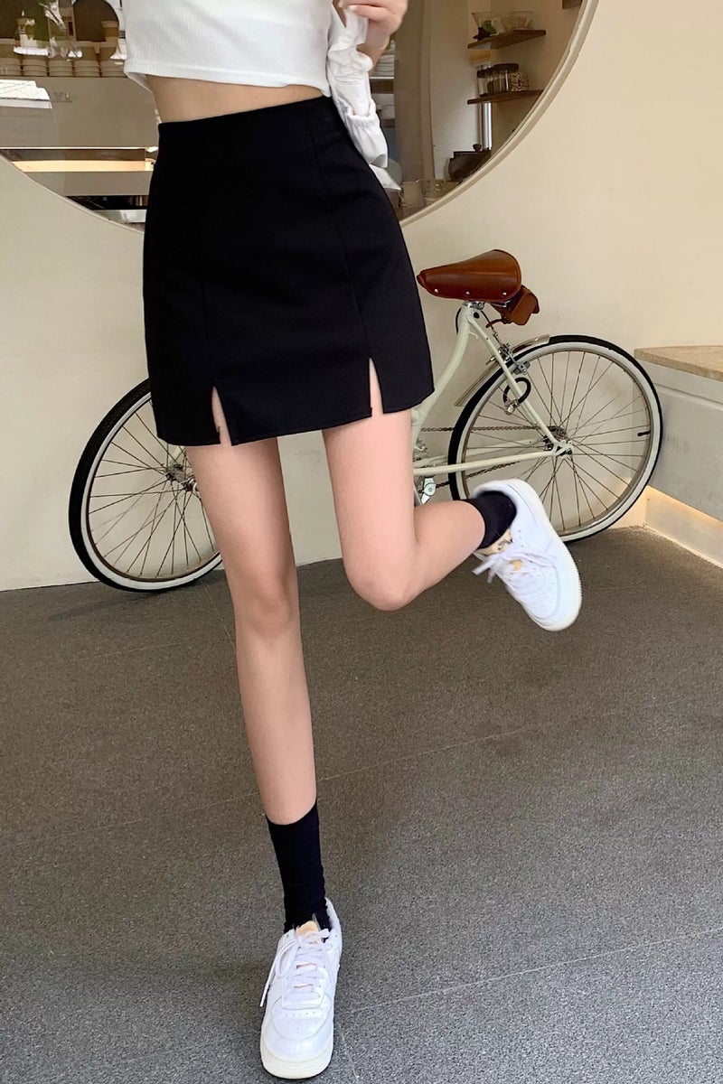 Anti-Slip Skirt Women'S Summer Work Skirt Summer White Thin Professional Skirt Hip Workwear Black A- Line Skirt - Image 1