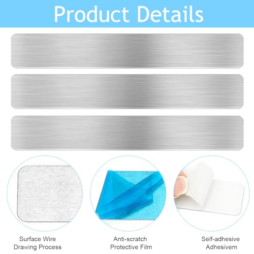 Climberty® 4 Pack Magnetic Stainless Memo Board Strip Message Board with 20 Pcs Color Magnets, Adhesive Backing Bulletin Bar Board for Office, Home, Photo Wall, Documents and Fridge (Silver) - Image 3