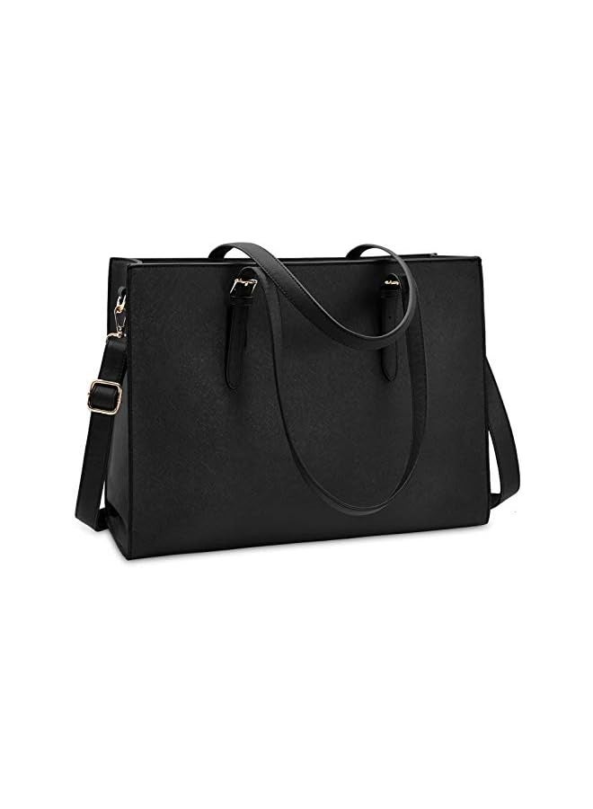PROMASS Laptop Bag for Women Waterproof Lightweight Leather 15.6 Inch Computer Tote Bag Business Office Briefcase Large Capacity Handbag Shoulder Bag Professional Office Work Bag  - Image 1