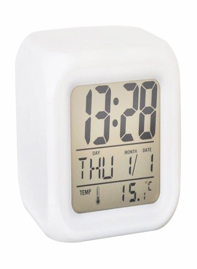 GARASANI Child Clock Digital Alarm Clocks 7 Colors Changing Digital Alarm Clock LED Change LCD - Image 1
